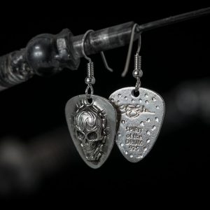 Tattoo Skull Earrings front and back